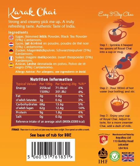 Royal Chai Karak Tub 400g