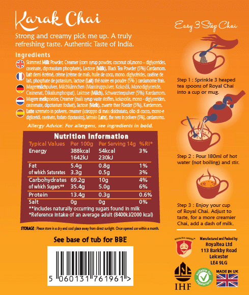 Royal Chai Karak Tub 400g